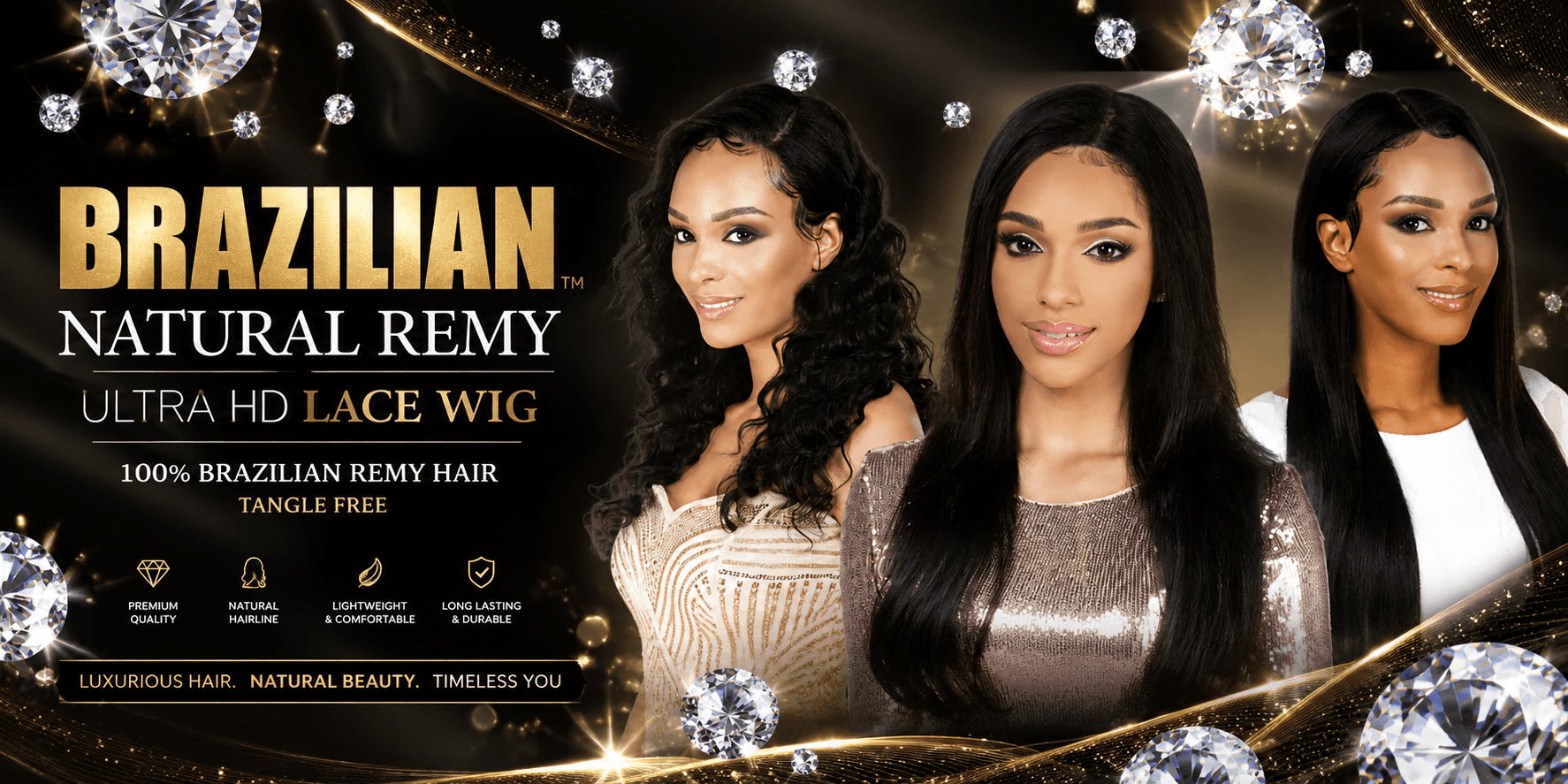 Ashown's Hair — Brazilian Natural Remy · Ultra HD Lace Wig
